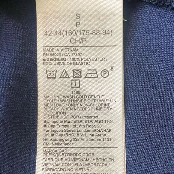 GAP Navy Smocked Bust Square Neck Long Sleeve Midi Dress - Picture 10 of 11